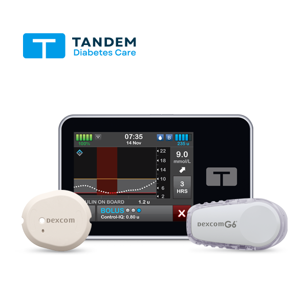 Tandem showing the Dexcom G6 and G7