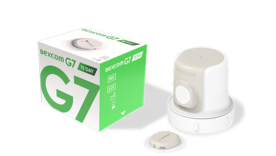 Dexcom G7 15 day packaging, applicator, and sensor